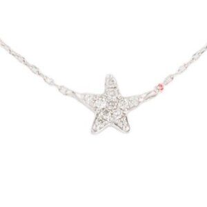 14K WHITE GOLD DIAMOND STAR ANKLET BRACELET